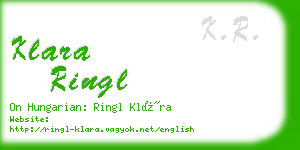 klara ringl business card